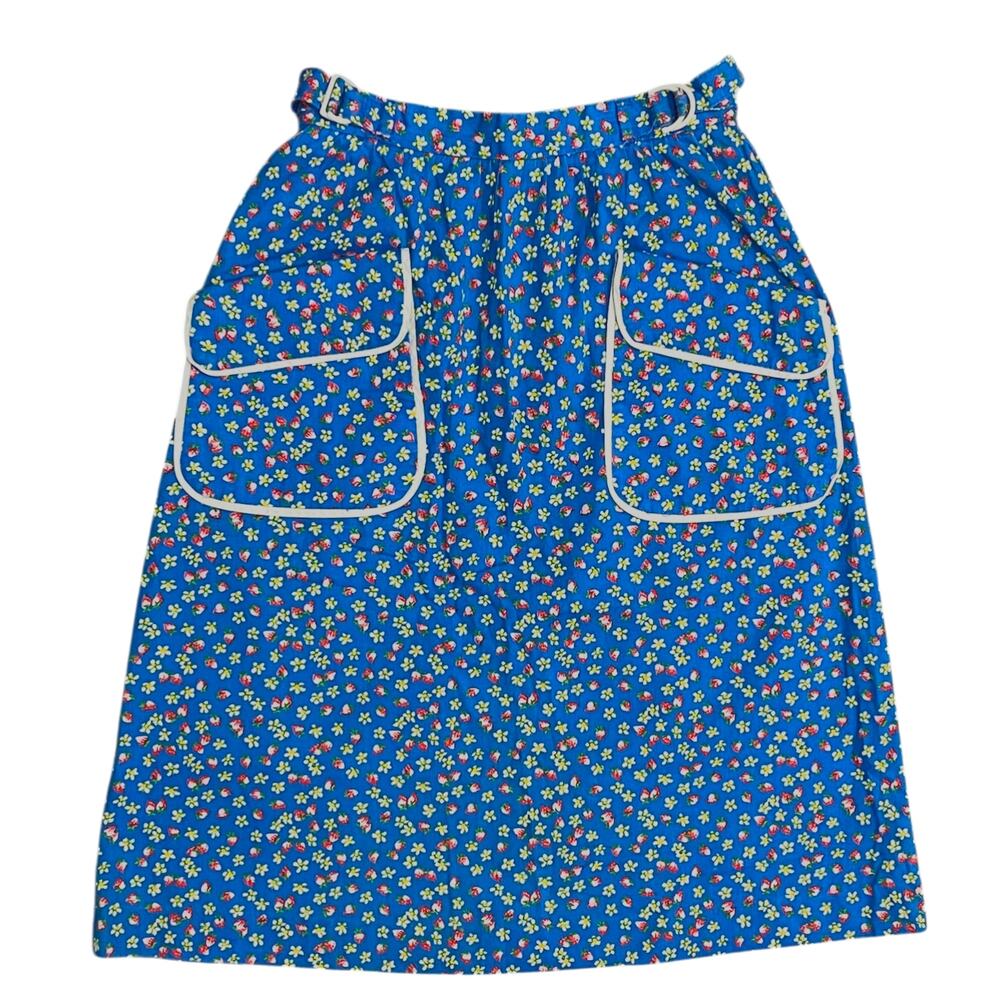 Vintage Hunter Sportswear Sz 6 Skirt Strawberry Garden Pockets Midi Cottage Boho